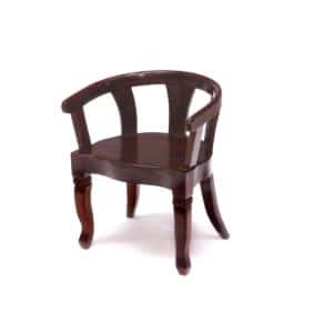 Dark Tone Rounded Arms Sheesham Wood Chair