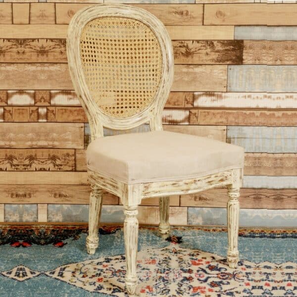Distressed White Comfort Chair Set of 22