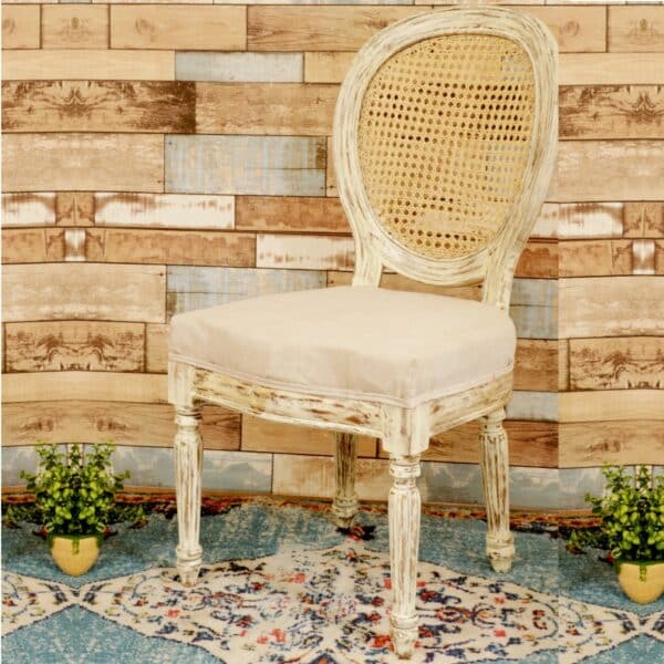 Distressed White Comfort Chair Set of 25