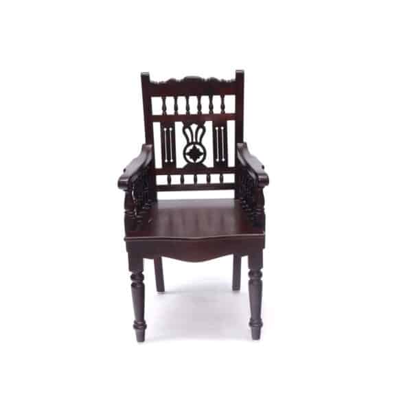 Mahogany Tone Intricate Royal Carved Chair1