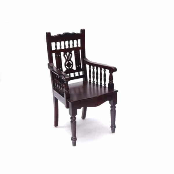 Mahogany Tone Intricate Royal Carved Chair2