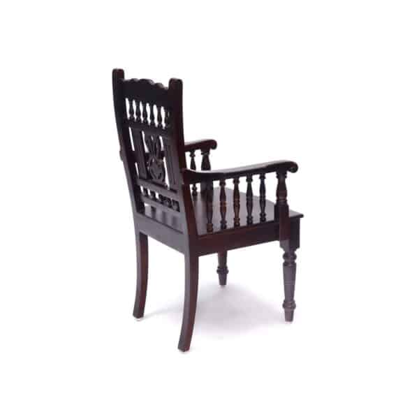 Mahogany Tone Intricate Royal Carved Chair4