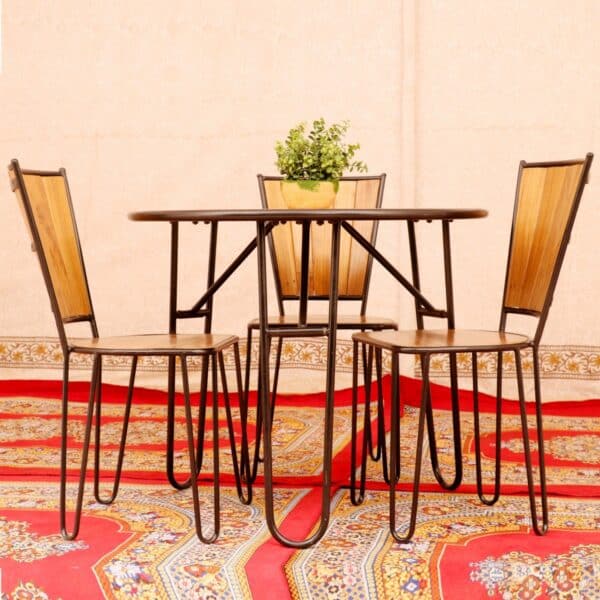 Modern Folding Dining Table With 3 Chair1