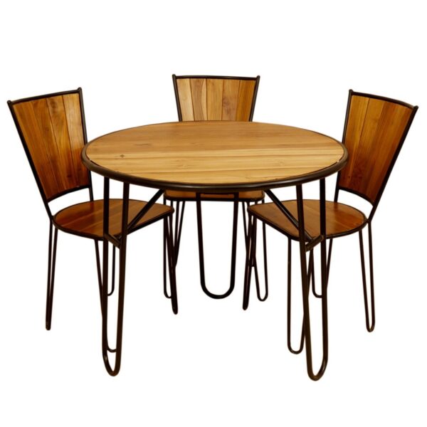 Modern Folding Dining Table With 3 Chair2