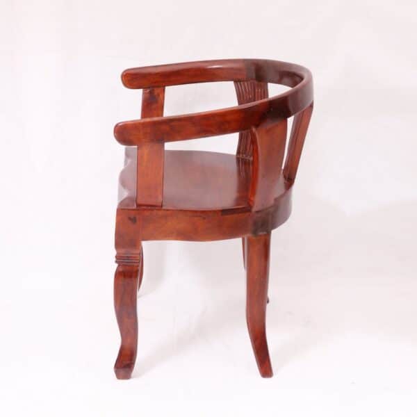 Mohagany Tone Rounded Arms Wooden Chair2
