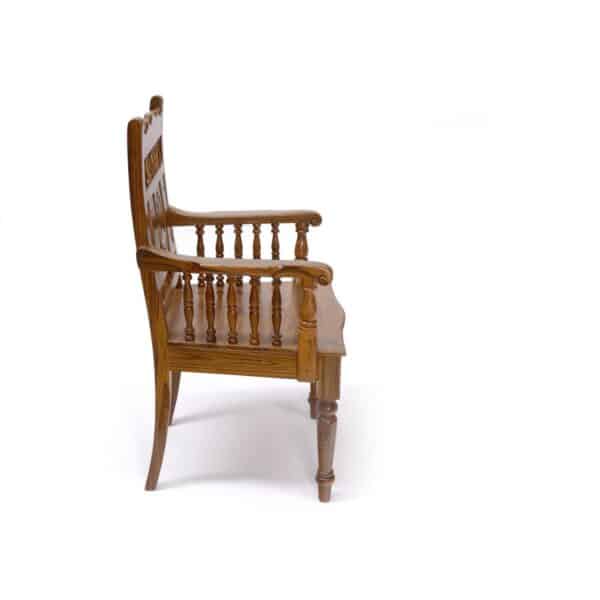 Natural Tone Intricate Royal Carved Chair South Indian3