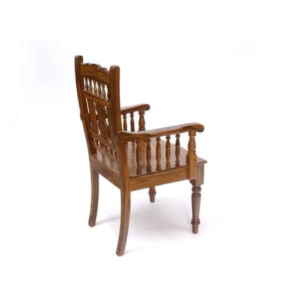 Natural Tone Intricate Royal Carved Chair South Indian4