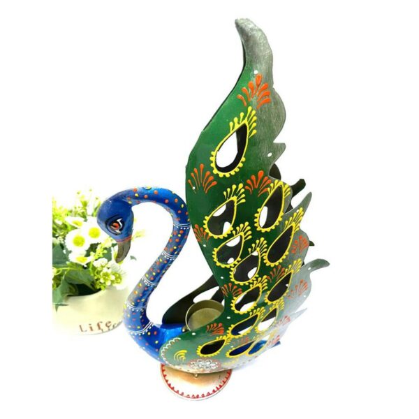 Peacock Metal Art Creations Candle Holders Decoration 2