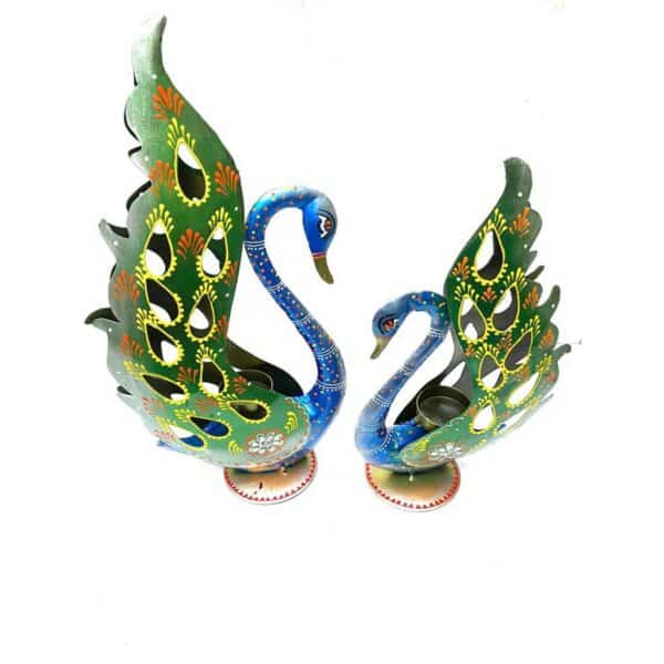Peacock Metal Art Creations Candle Holders Decoration 3