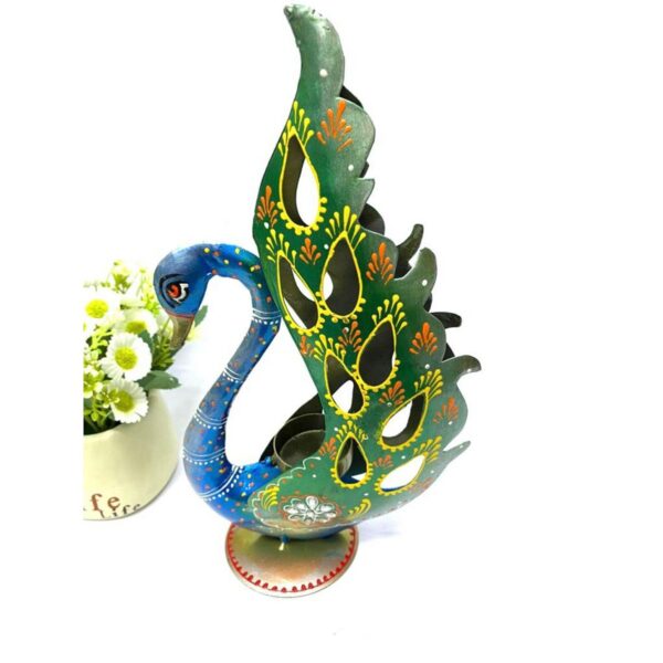 Peacock Metal Art Creations Candle Holders Decoration