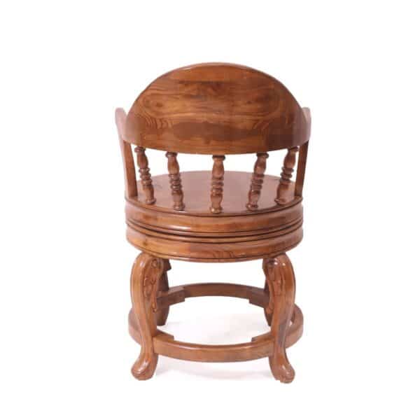 Rounded Carved Wooden Chair3