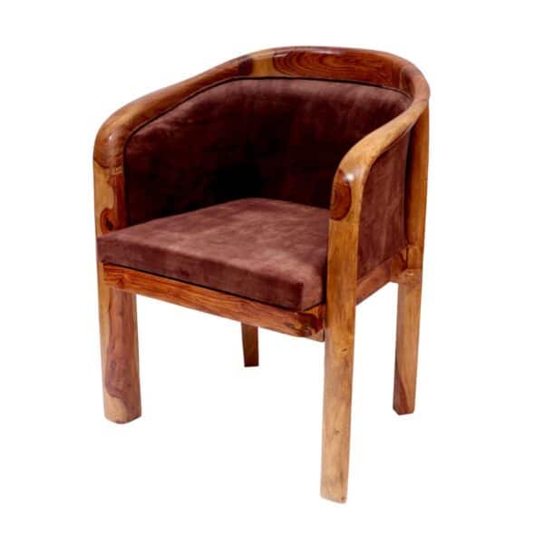 Sheesham Wood Comfy Upholstered Chair