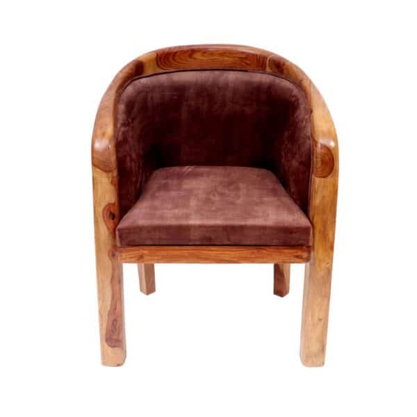 Sheesham Wood Comfy Upholstered Chair1