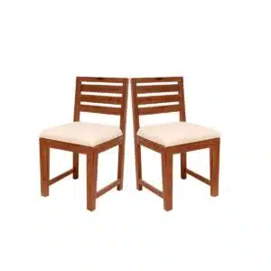 Simple Teak Wood Dining Chair Set Of 2