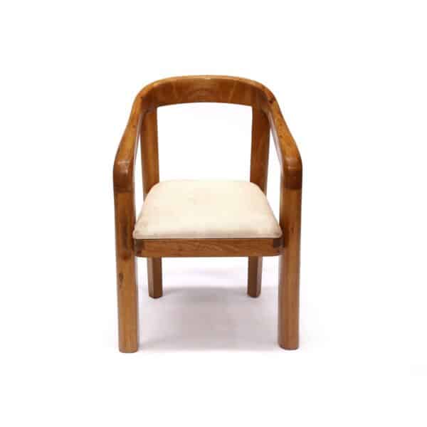 Solid Teak Brown Low Back Chair