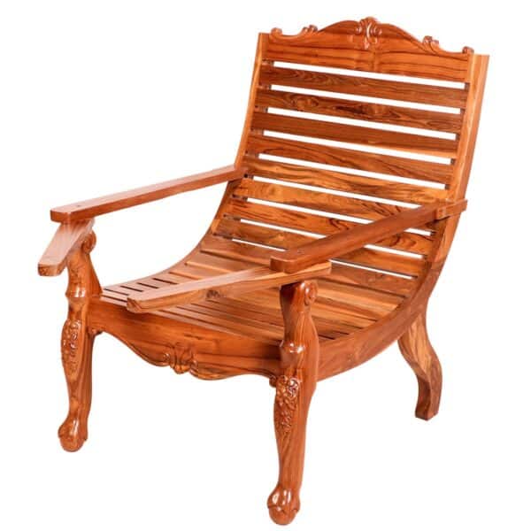 Solid Wood Stripped Traditional Recliner3