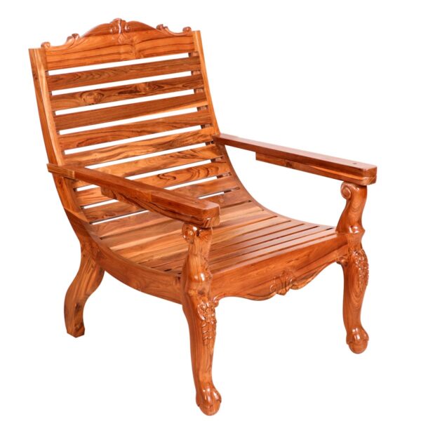 Solid Wood Stripped Traditional Recliner4