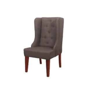 Stylish Grey Classic Winged Chair
