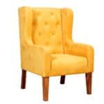 Stylish Yellow Classic Winged Chair
