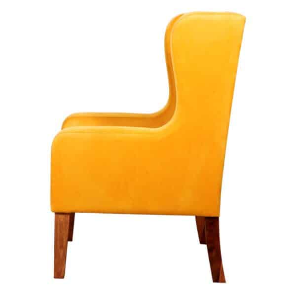 Stylish Yellow Classic Winged Chair2