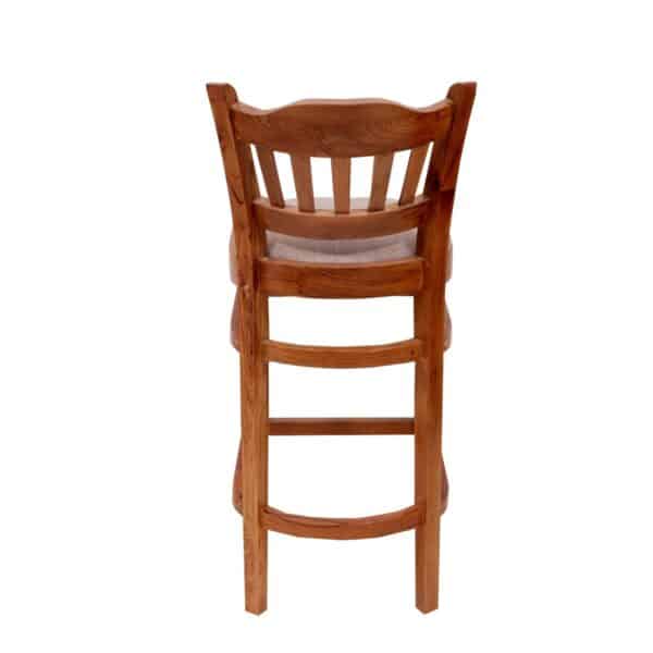 Teak Wood Bar Height Chair With Curvy Design2