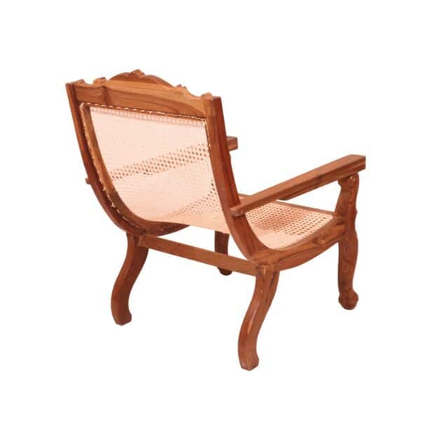 Teak Wood Cane Back Easy Chair3