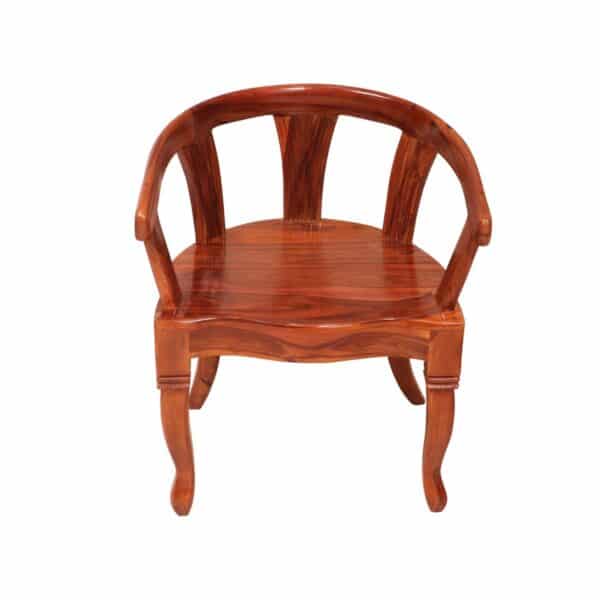 Teak polish Rounded Arms sheesham wood Chair1