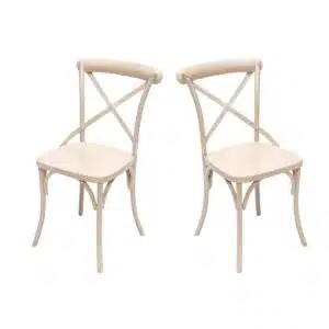 White Metal Exotic Hue Chair Set of 2