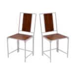 White Wooden Metallic Dinning Folding Chair Set of 2