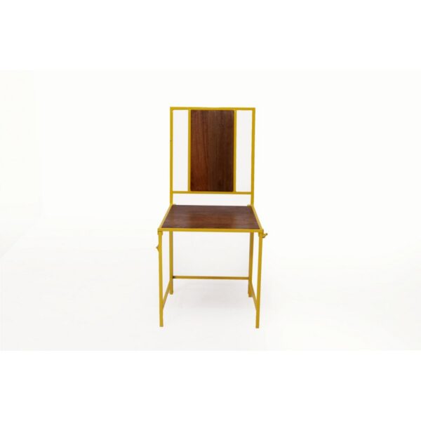 Yellow Wooden Metallic Dining Folding Chair Set of 21