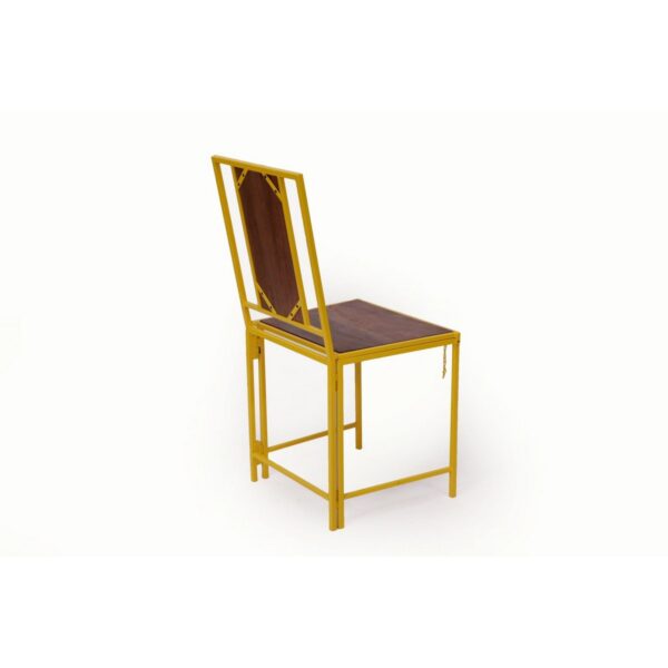 Yellow Wooden Metallic Dining Folding Chair Set of 23