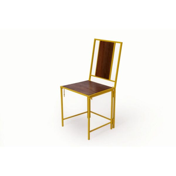 Yellow Wooden Metallic Dining Folding Chair Set of 24