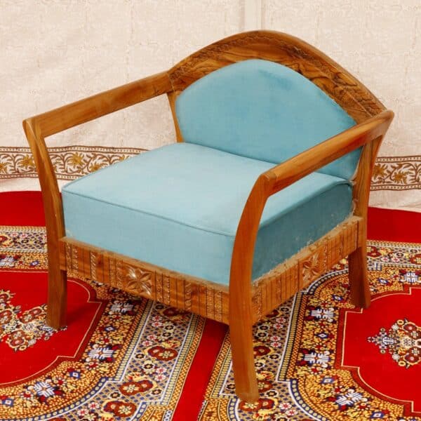 Blues Authentic Teak Wood Single seater sofa 2