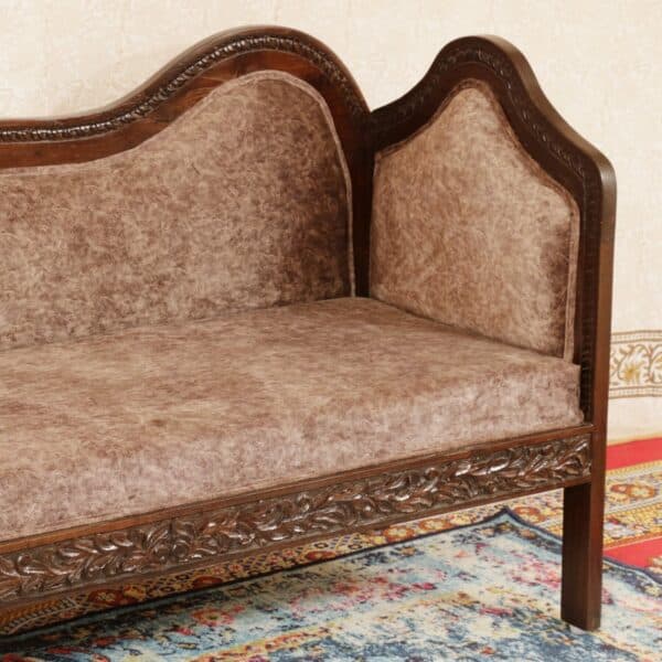 Comfortable Teak Wood Curvy Three Seater Luxury Sofa 3