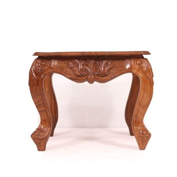 Compact Carving Teak Wood Coffee Table Small