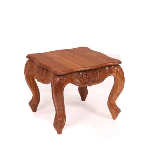 Compact Carving Teak Wood Coffee Table Small1