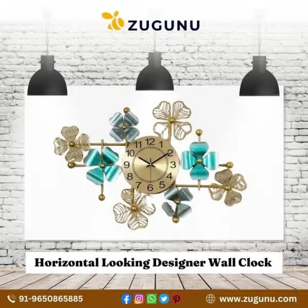 Horizontal Looking Designer Wall Clock Wall Decor Zugunu