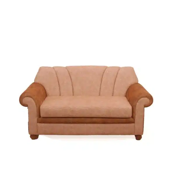 Layered Upholstered Natural Solid Wood Beige Couch