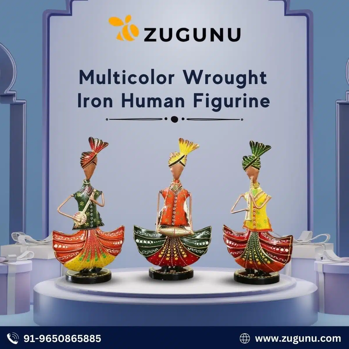 Multicolor Wrought Iron Human Figurine Zugunu.com 