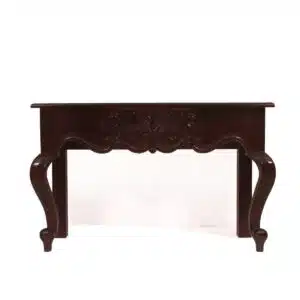 Natural Solid Wood Fusion Style Carved Console Table