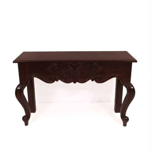 Natural Solid Wood Fusion Style Carved Console Table1