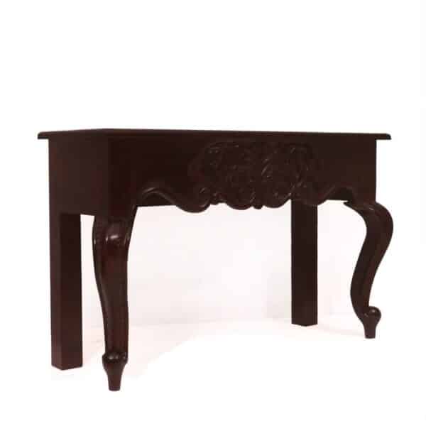 Natural Solid Wood Fusion Style Carved Console Table2