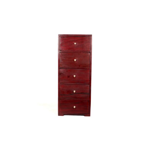 Natural Solid Wood Minimalist 5 Drawers Chest1