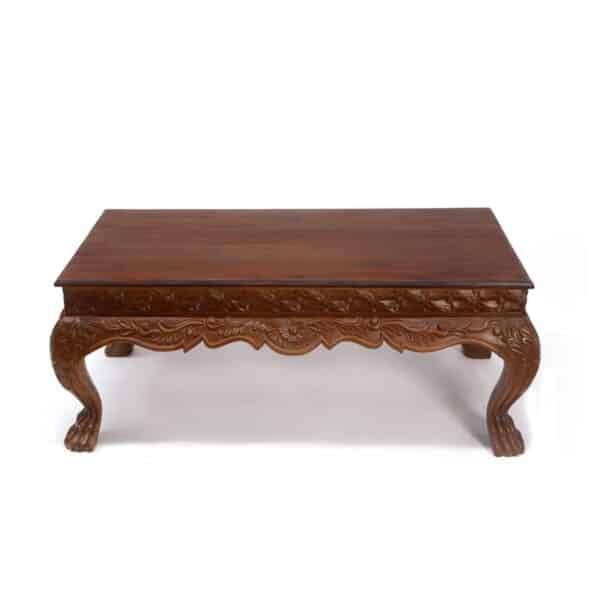Royal Lion Leg carved Flower Pattern Coffee Table1