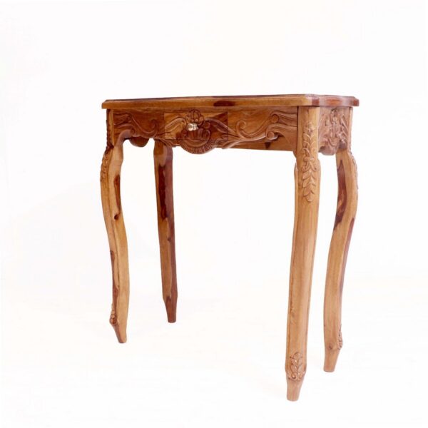 Sheesham Fusion Style Carved Console Table With Drawer4