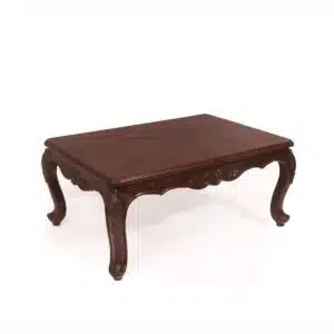 Simple Carved Teak Wood Coffee Table For Home