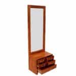 Solid Teak Wood Carved Mirror Frame With 5 Drawer Dressing Table