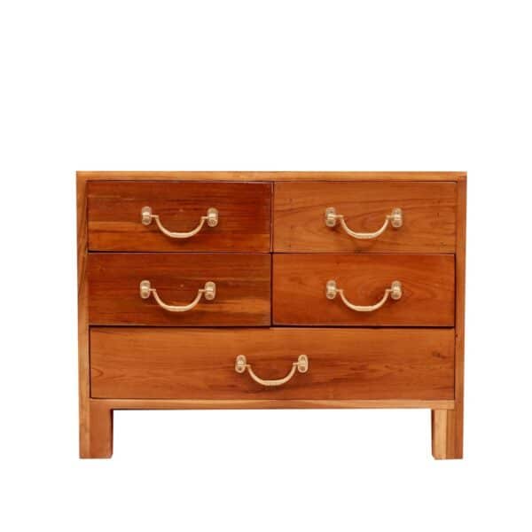 Solid Teak Wood New Design 5 Drawers Chest1