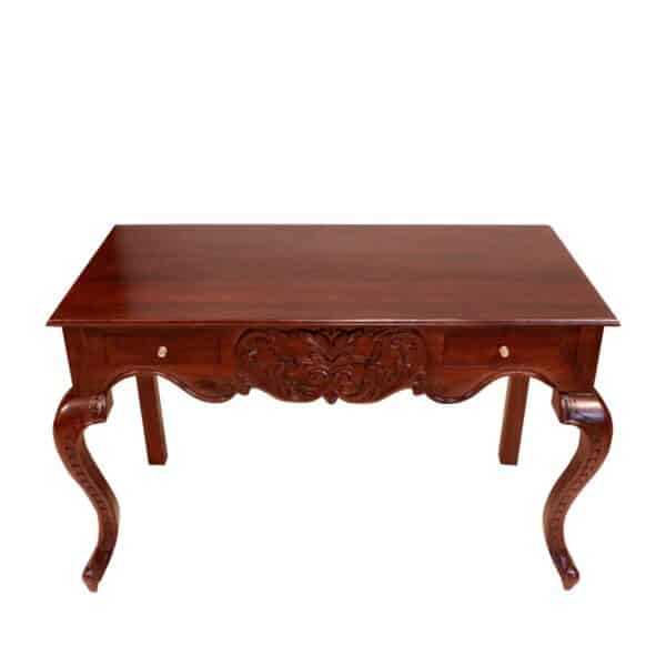 Solid Wood 2 Drawer Console Table With Carving1