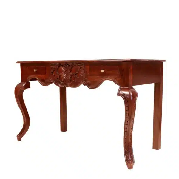 Solid Wood 2 Drawer Console Table With Carving2